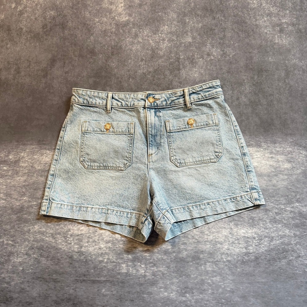 LOFT The Palmer Short Womens Size 27 4 Light Wash Denim Utility Patch Pocket